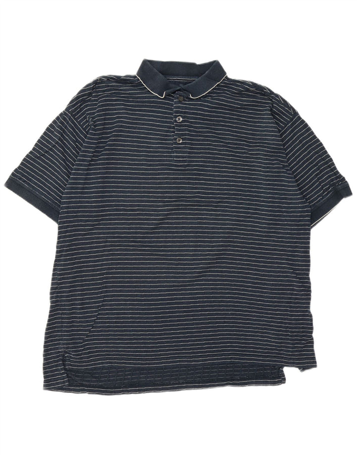 IZOD Herren-Poloshirt, groß, marineblau, gestreift, Baumwolle