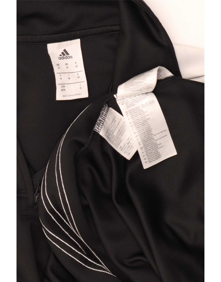 Adidas Herren Climalite Zip Neck Top Langarm Medium Schwarz Colourblock