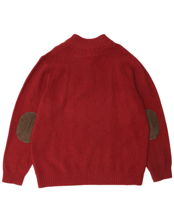 L.L.Bean Herren-Pullover mit Reißverschluss am Hals, 2XL, Burgunderrot, Wolle
