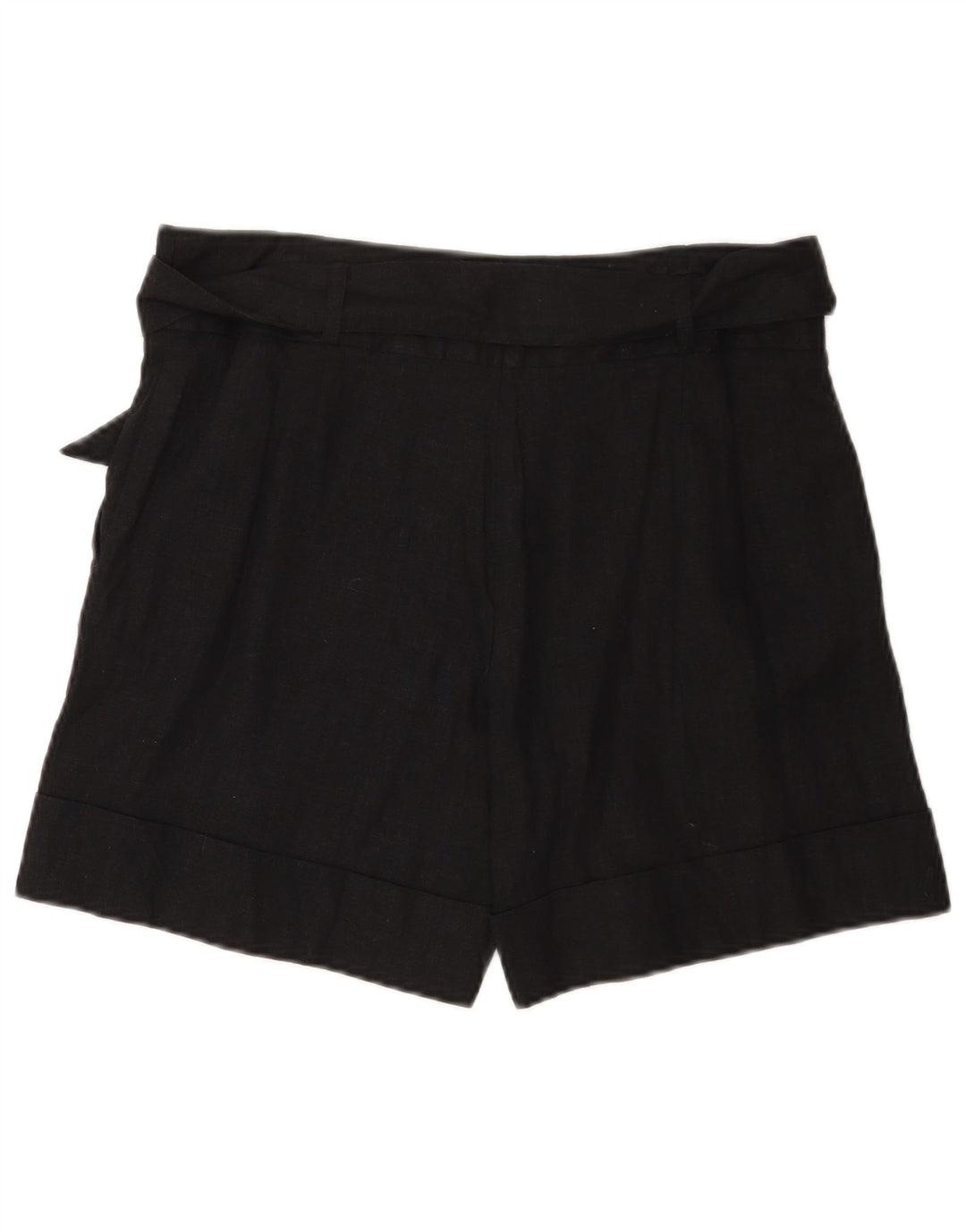 Marks & Spencer Damen Freizeitshorts UK 12 Medium W32 Schwarz Leinen