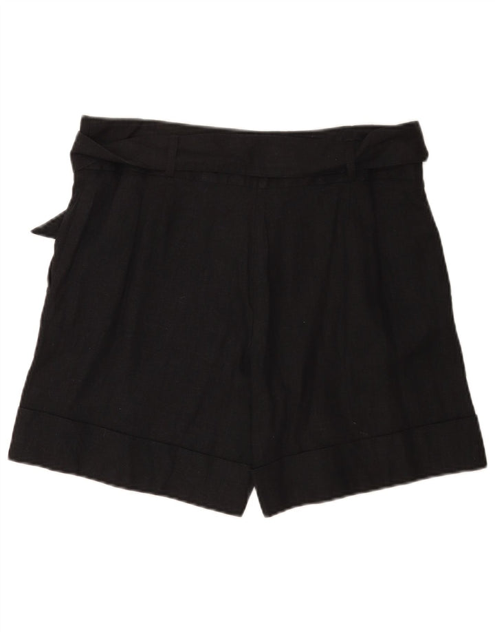 Marks & Spencer Damen Freizeitshorts UK 12 Medium W32 Schwarz Leinen