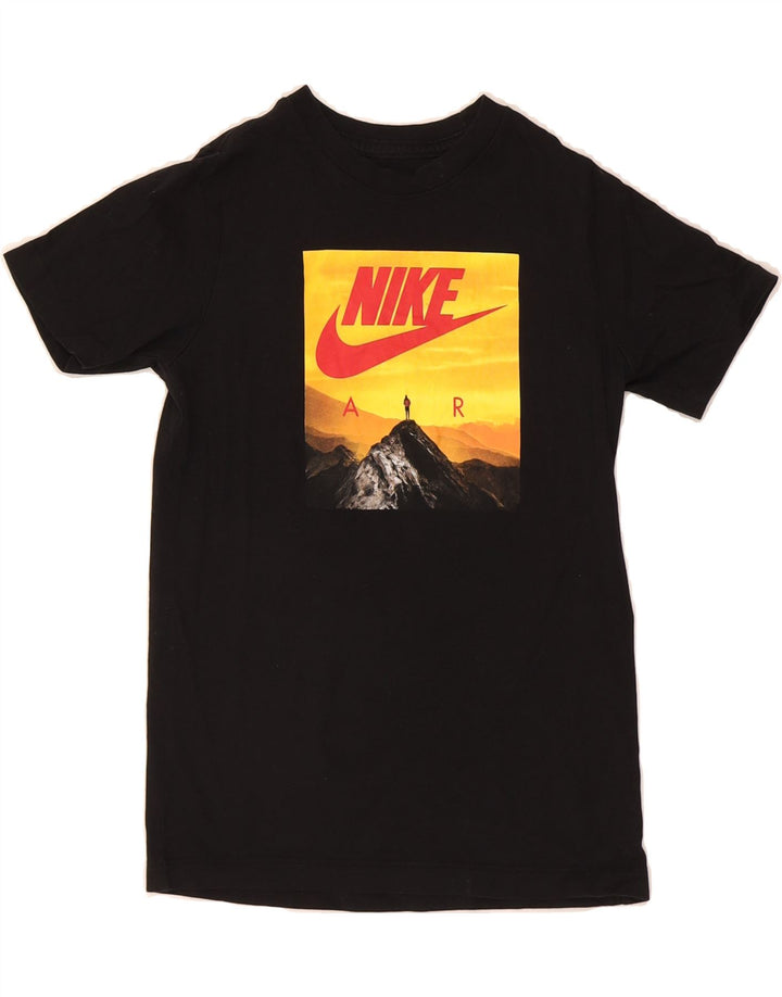 NIKE Boys Graphic T-Shirt Top 10-11 Years Medium Black Cotton Vintage Nike and Second-Hand Nike from Messina Hembry 