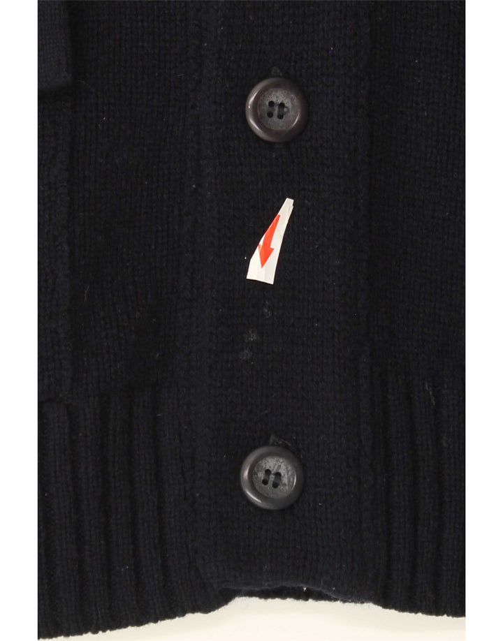 Lyle & Scott Herren-Strickjacke aus Lammwolle in mittlerem Marineblau