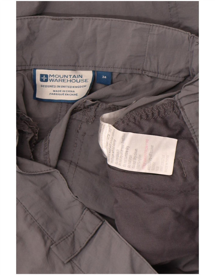 Mountain Warehouse Gerade Herren-Cargohose, W34, L31, graues Nylon
