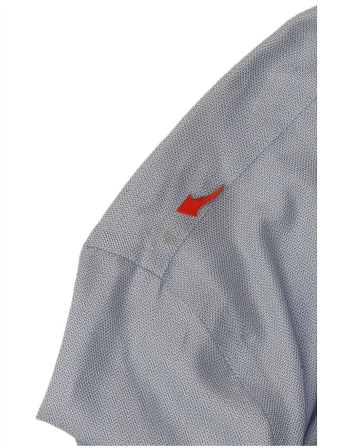 Calvin Klein Herren NON - IRON Slim Hemd Größe 18 2XL Blaue Baumwolle