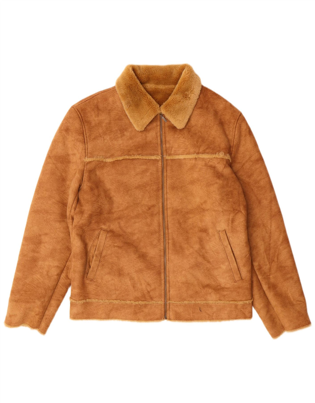 Mauritius Damen Sherpa Wildlederjacke UK 18 XL Braun