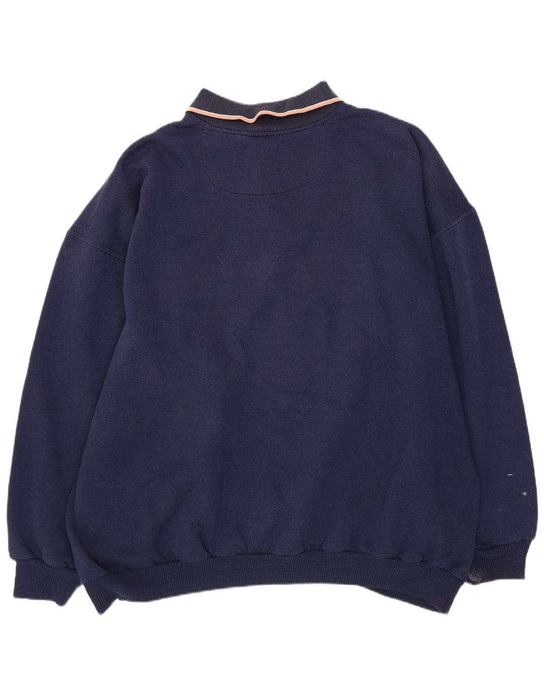 Vintage Herren-Sweatshirt mit Rollkragen, XL, Marineblau, Farbblock-Polyester