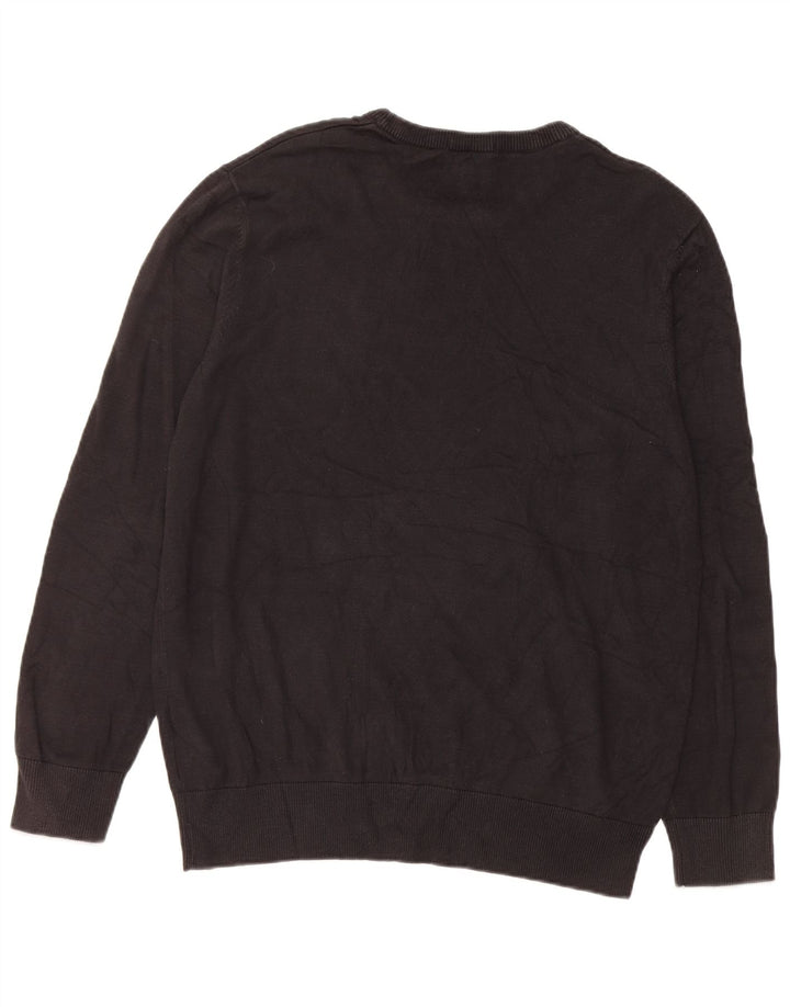 Timberland Herren-Pullover mit Rundhalsausschnitt, groß, schwarze Baumwolle
