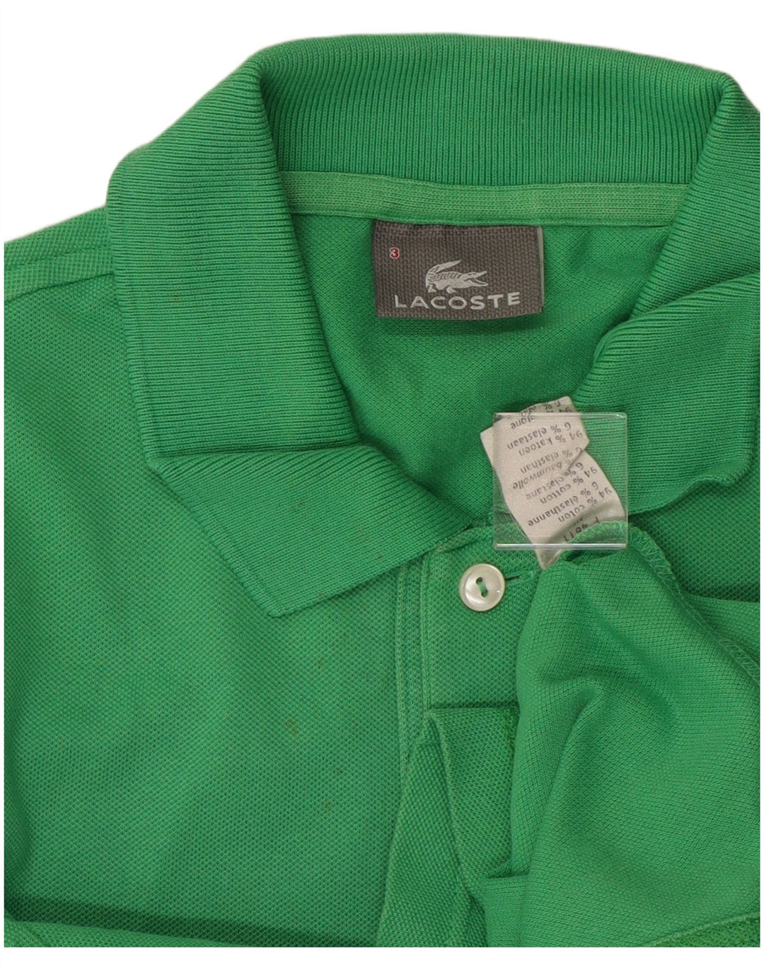 LACOSTE Herren-Poloshirt, Größe 3, klein, grüne Baumwolle