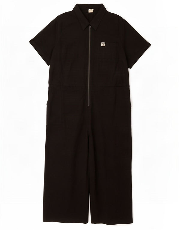 Lucy & Yak Damen Kurzarmoverall UK 26 5XL Schwarze Baumwolle