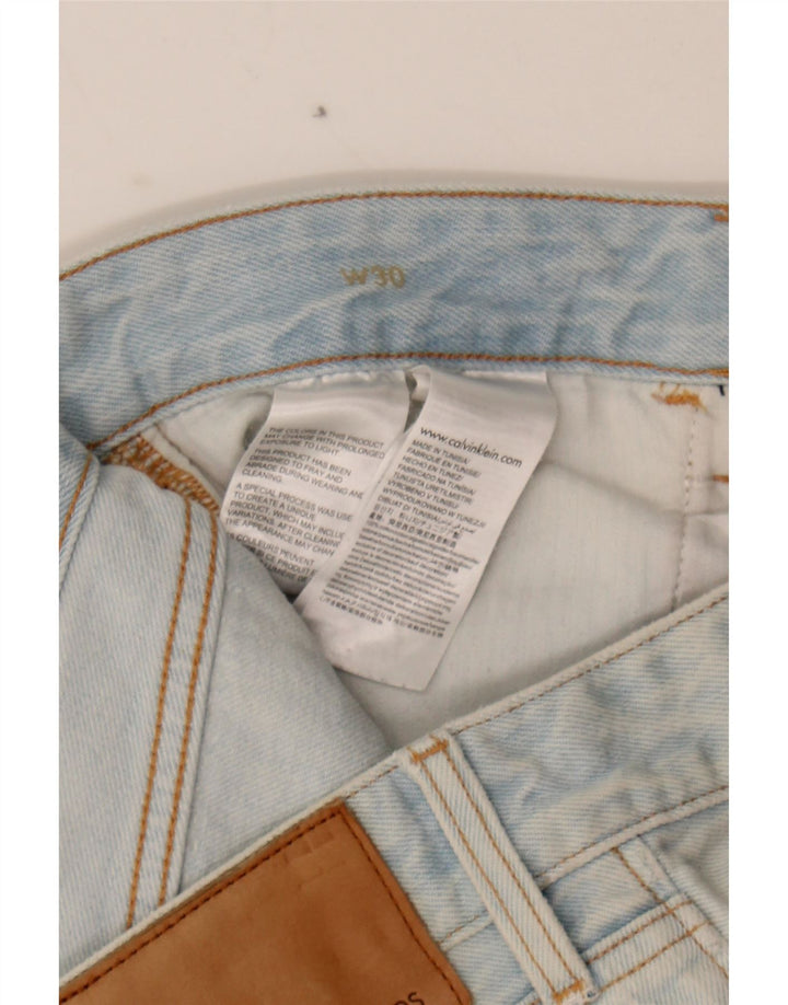 CALVIN KLEIN Mens Distressed Denim Shorts W30 Medium Blue Cotton Vintage Calvin Klein and Second-Hand Calvin Klein from Messina Hembry 