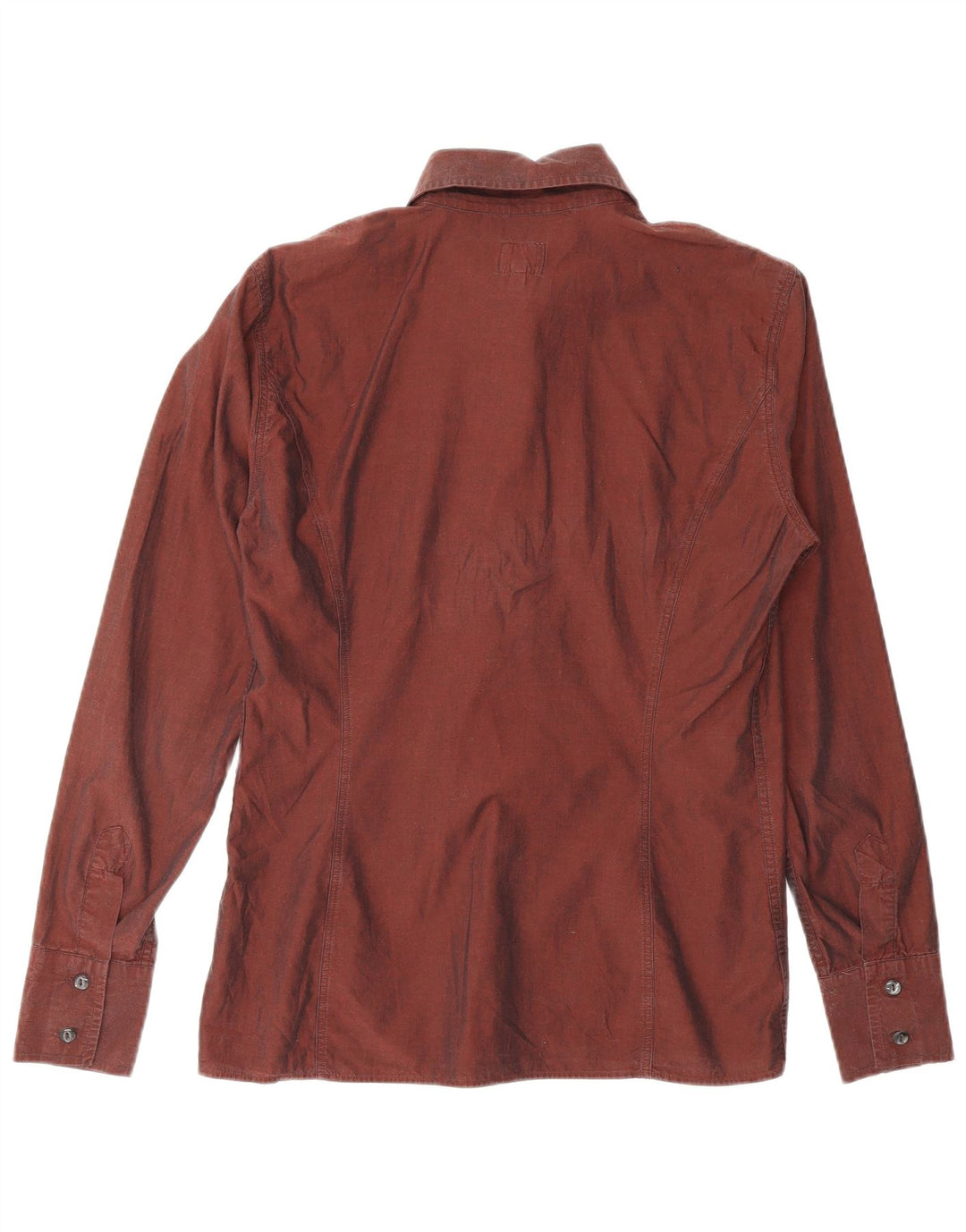 CALVIN KLEIN JEANS Damenhemd UK 12 Medium Burgund Baumwolle