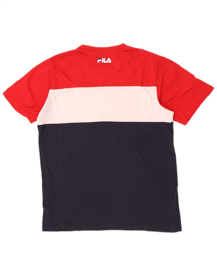 Fila Herren-T-Shirt mit Grafik, mittelgroß, mehrfarbig, Colourblock-Baumwolle