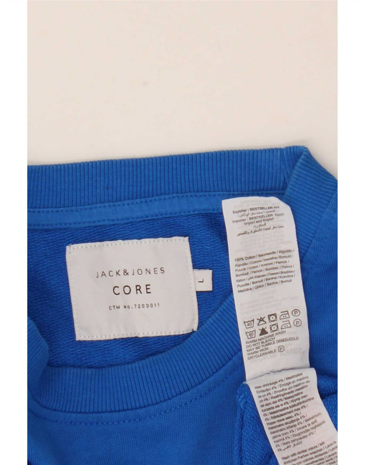 Jack & Jones Herren-Sweatshirt mit Grafik, groß, aus blauer Baumwolle
