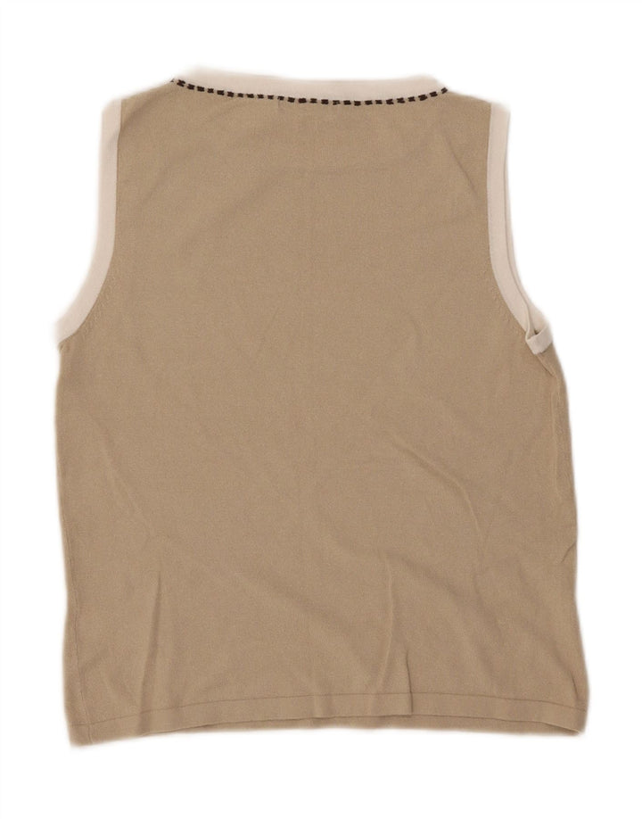 Marks & Spencer Damen Weste Top UK 14 Mittelbeige Viskose