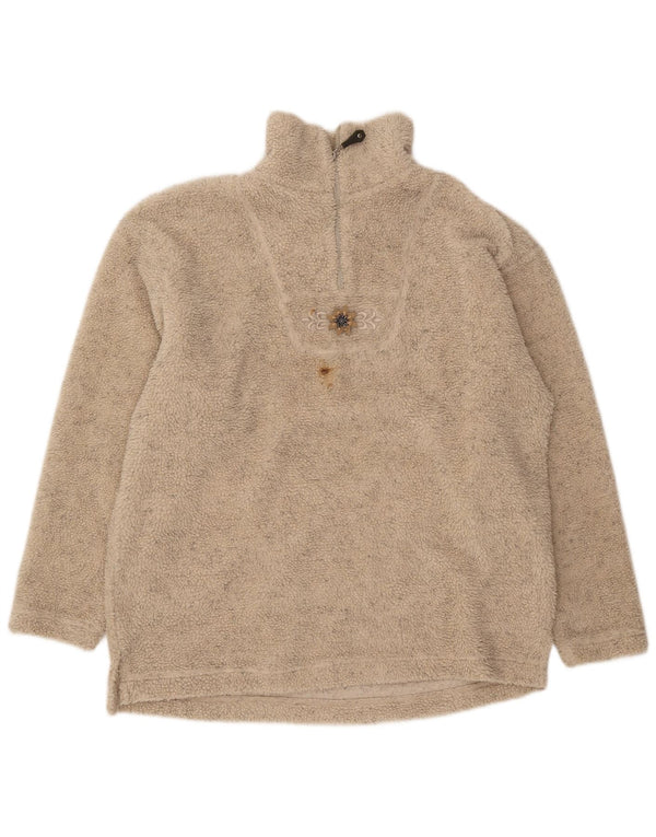 Landhaus Herren-Fleecepullover mit Reißverschluss, 2XL, beige meliert, Polyester
