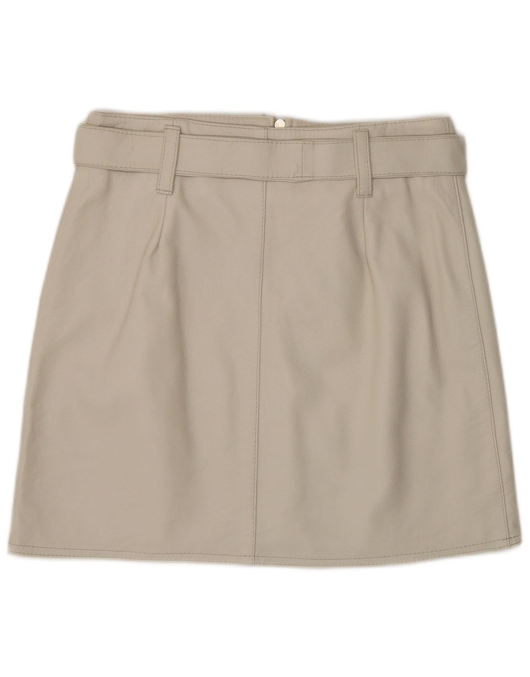 VINTAGE Damen Lederrock IT 44 Medium W28 Graues Leder