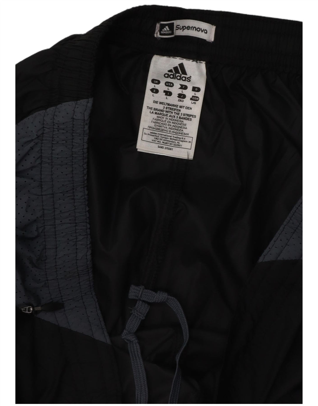 ADIDAS Herren-Trainingshose, groß, schwarzes Farbblock-Polyester