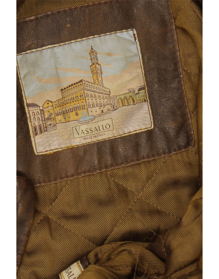 Vintage Herren Lederjacke IT 50 Großes braunes Leder