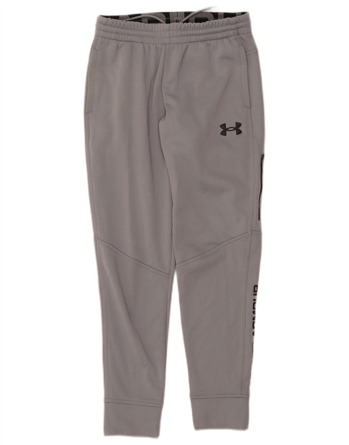 UNDER ARMOUR Boys Tracksuit Trousers Joggers 9-10 Years Medium Grey