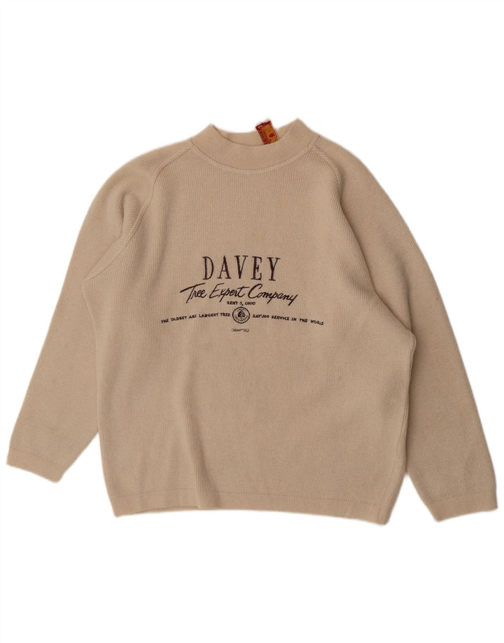 S.Moritz Herren Rollkragenpullover mit grafischem Rollkragen, Größe L, Beige