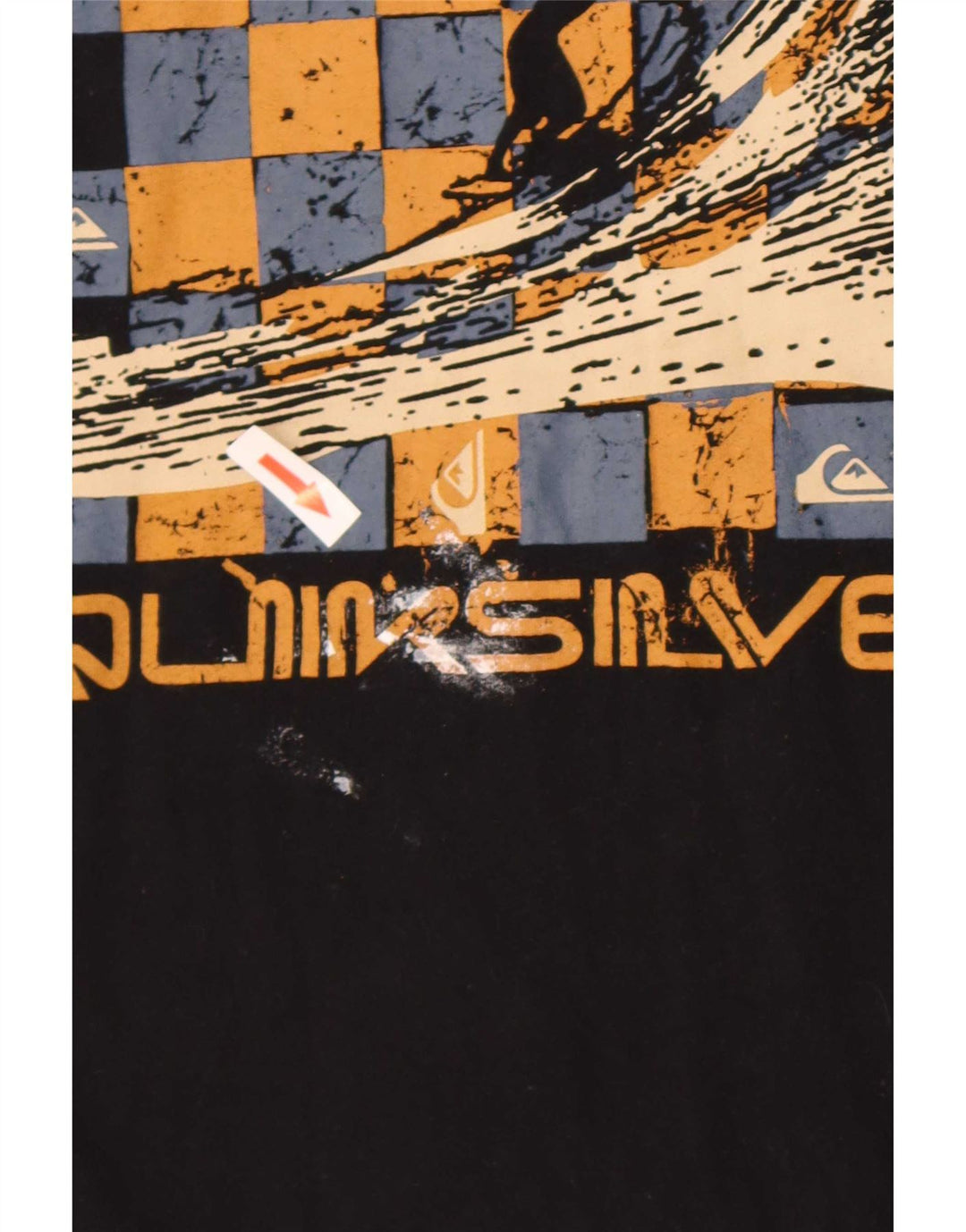 Quiksilver Mens Regular Graphic T-Shirt Top Large Schwarz Baumwolle