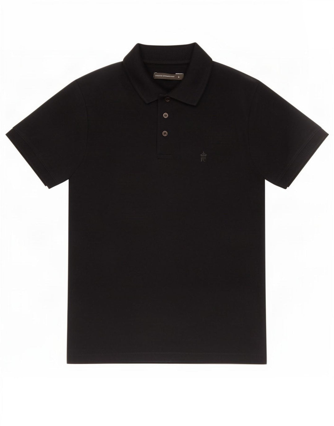 French Connection Herren-Poloshirt, Größe S, schwarze Baumwolle