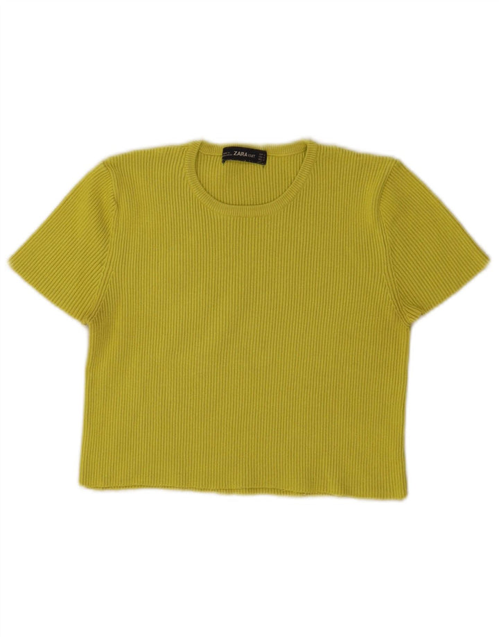 Zara Damen Crop Top UK 8 Small Grün