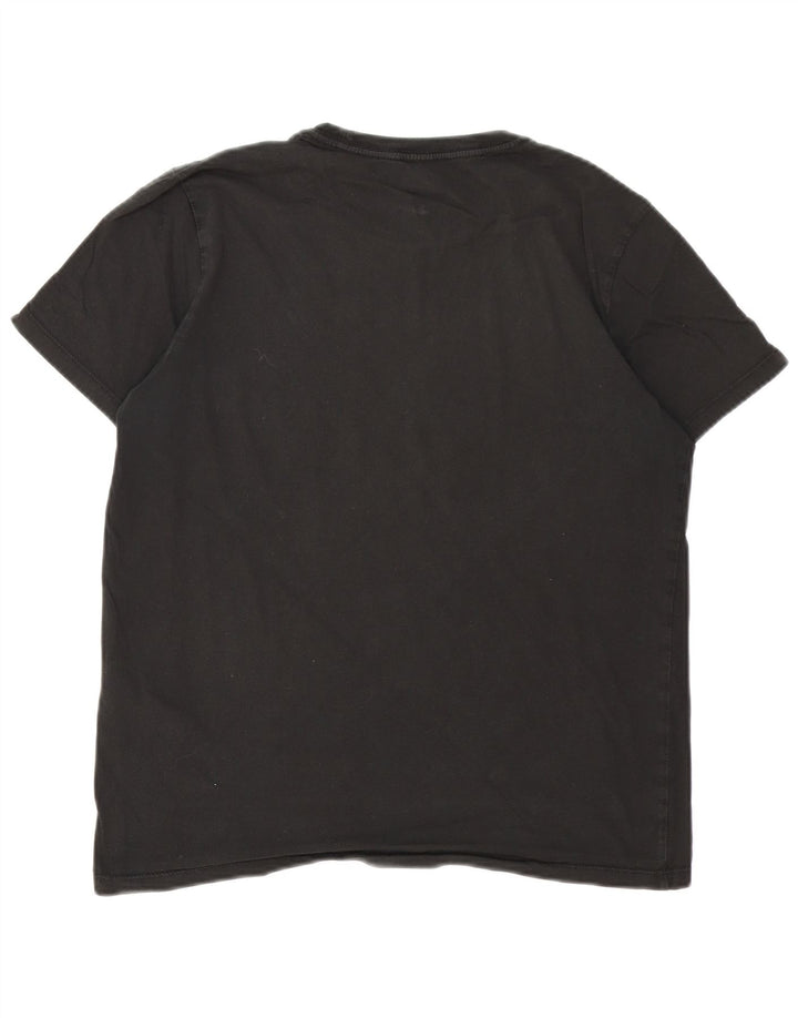 Levi's Damen Slim T-Shirt Top UK 16 Large Schwarz Baumwolle