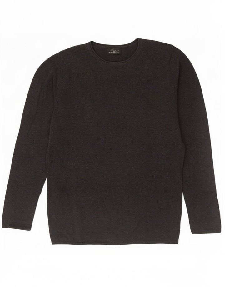 Zara Herren-Pullover mit Rundhalsausschnitt, Größe S, Grau
