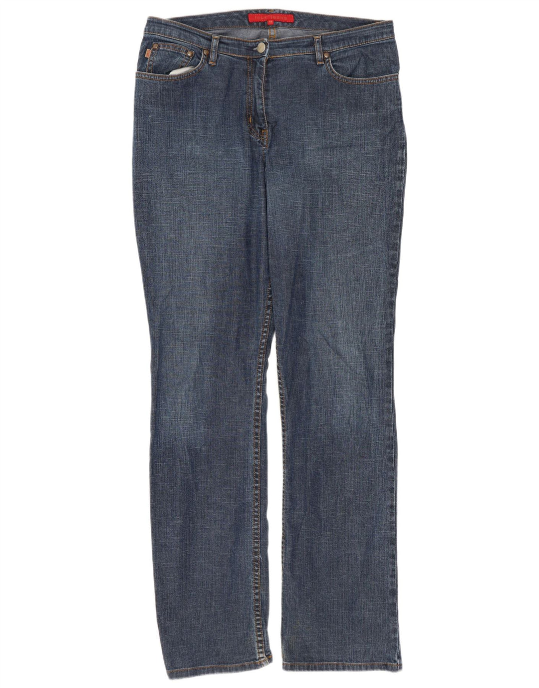 Fcuk Damen Straight Jeans UK 14 Large W32 L31 Blaue Baumwolle