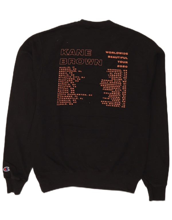 Champion Herren Kane Brown Graphic Sweatshirt Pullover Small Schwarz Baumwolle