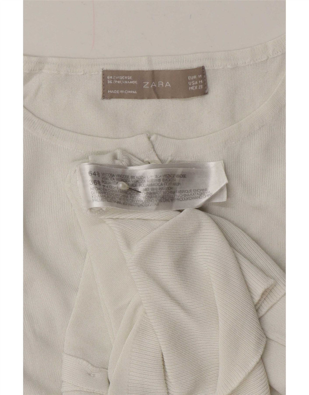 Zara Damen-Cardigan-Pullover UK 12 Mittelweiße Viskose