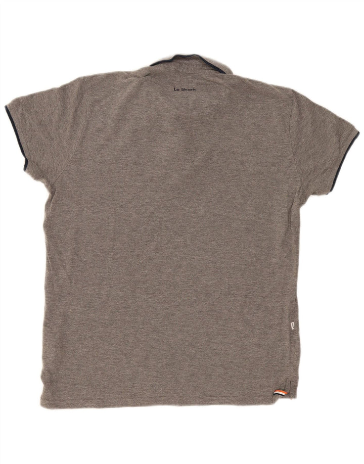Le Shark Herren-Poloshirt, groß, graue Baumwolle