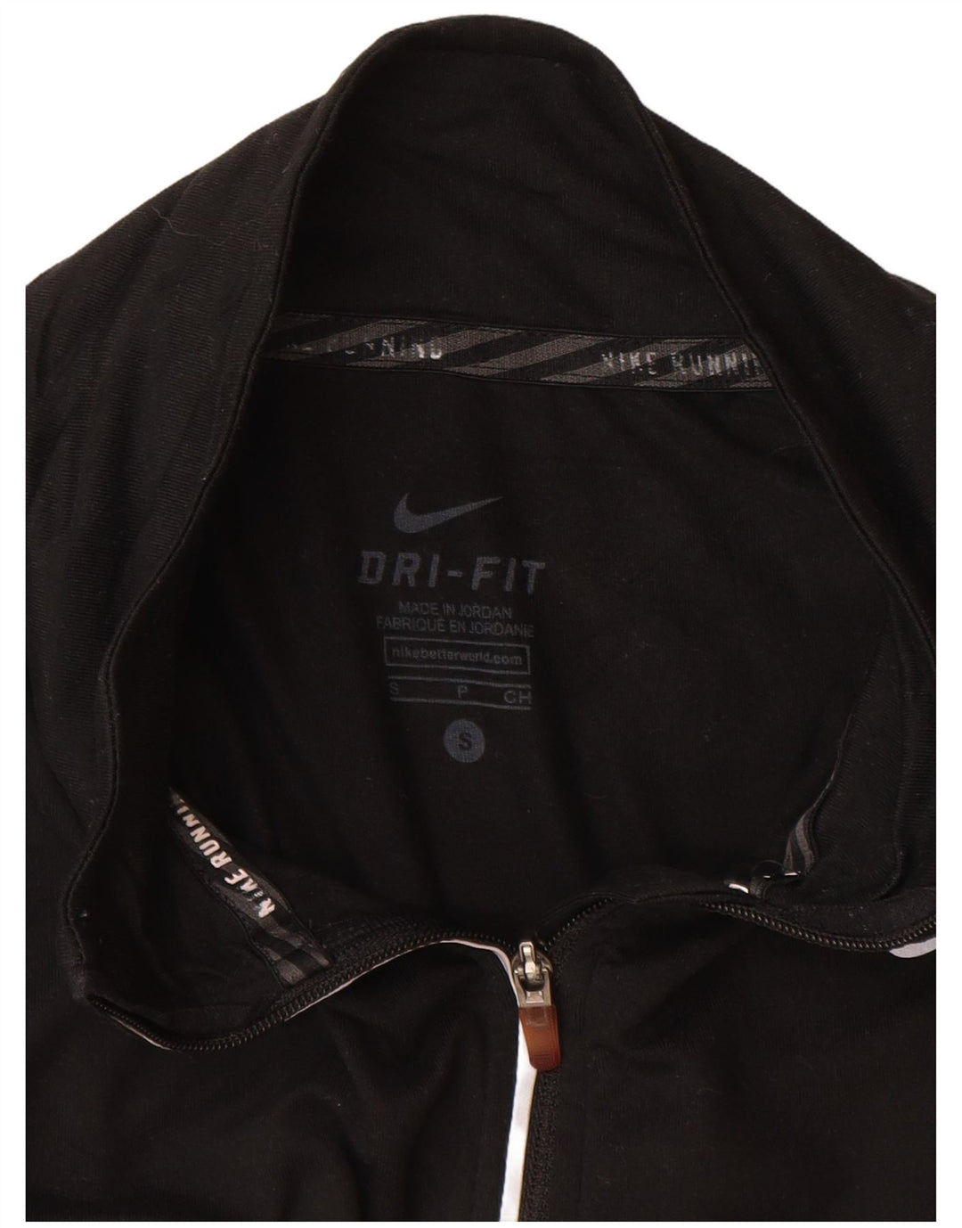 Nike Womens Dri Fit Zip Neck Pullover Trainingsanzug Top UK 10 Small Schwarz