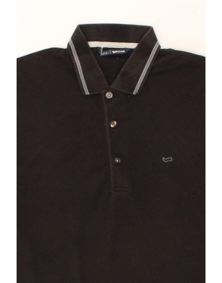 GAS Mens Polo Shirt Medium Black Cotton Vintage Gas and Second-Hand Gas from Messina Hembry 