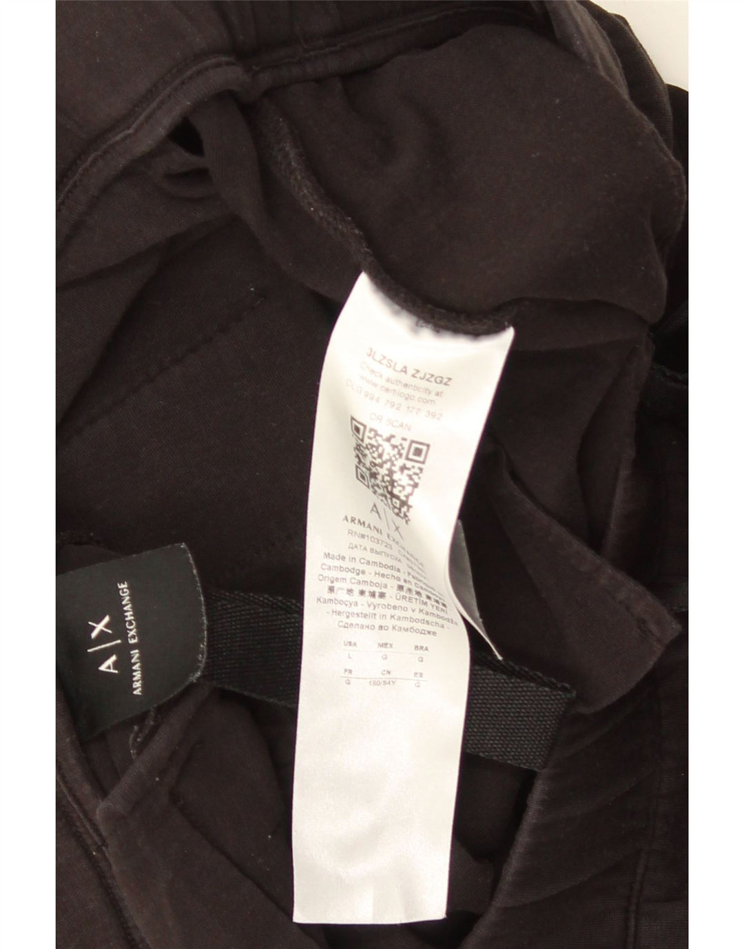 Armani Exchange Herren-Cargo-Shorts, groß, W34, schwarze Baumwolle