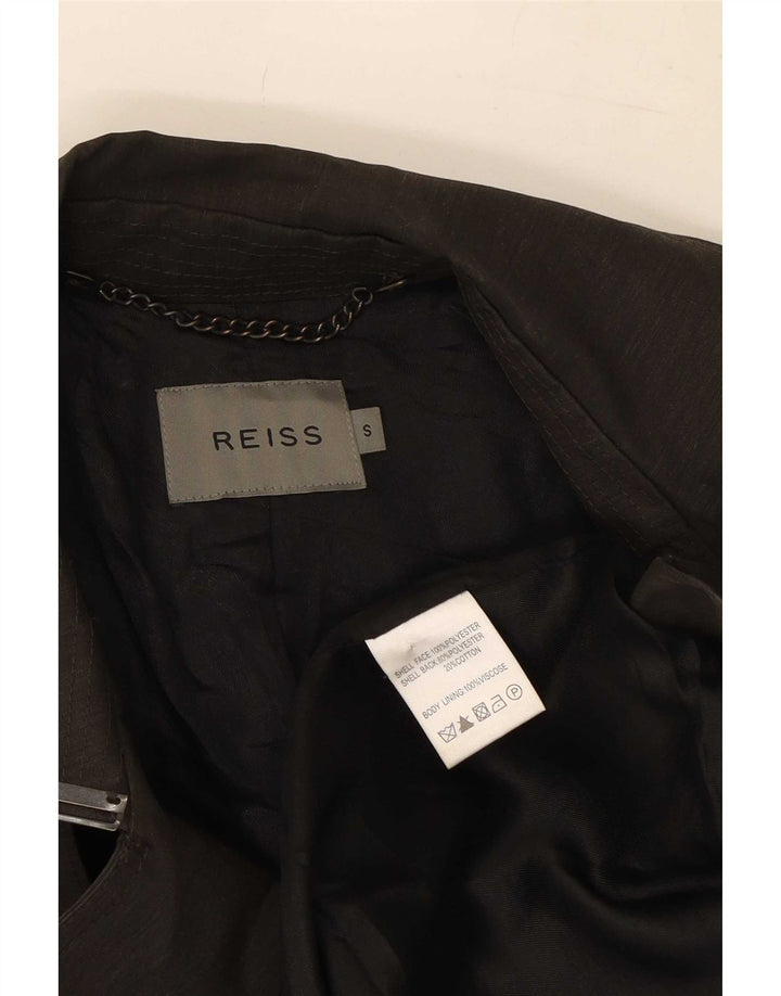 Reiss Herren Trenchcoat UK 36 Small Schwarz Polyester