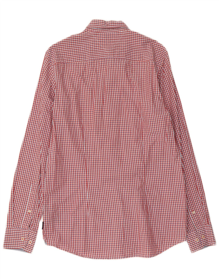 TOMMY HILFIGER Herren-Slim-Fit-Hemd aus mittelroter Gingham-Baumwolle