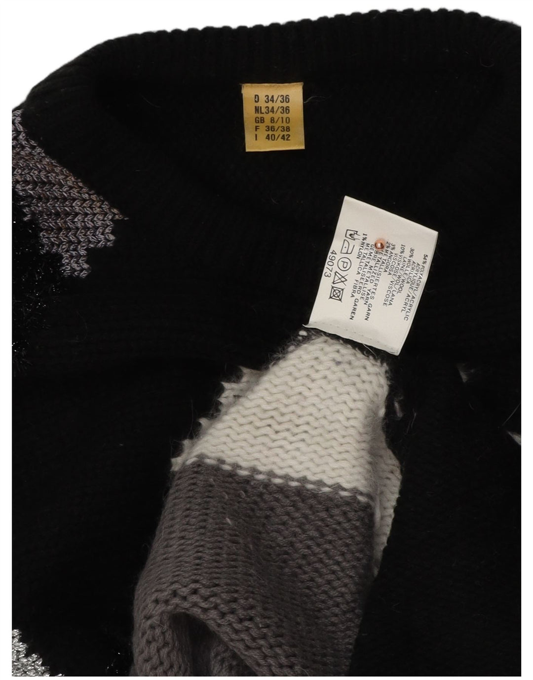 VINTAGE Damen-Pullover mit U-Boot-Ausschnitt, Gr. 8/10, klein, mehrfarbig