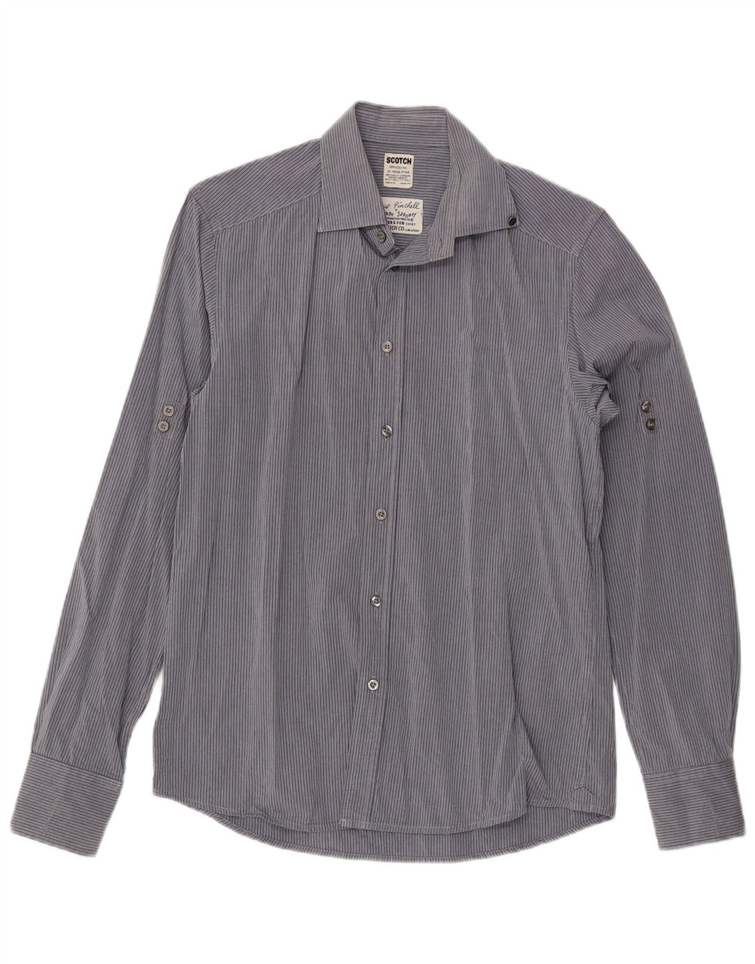 SCOTCH & SODA Herrenhemd Mittelblauer Nadelstreifen