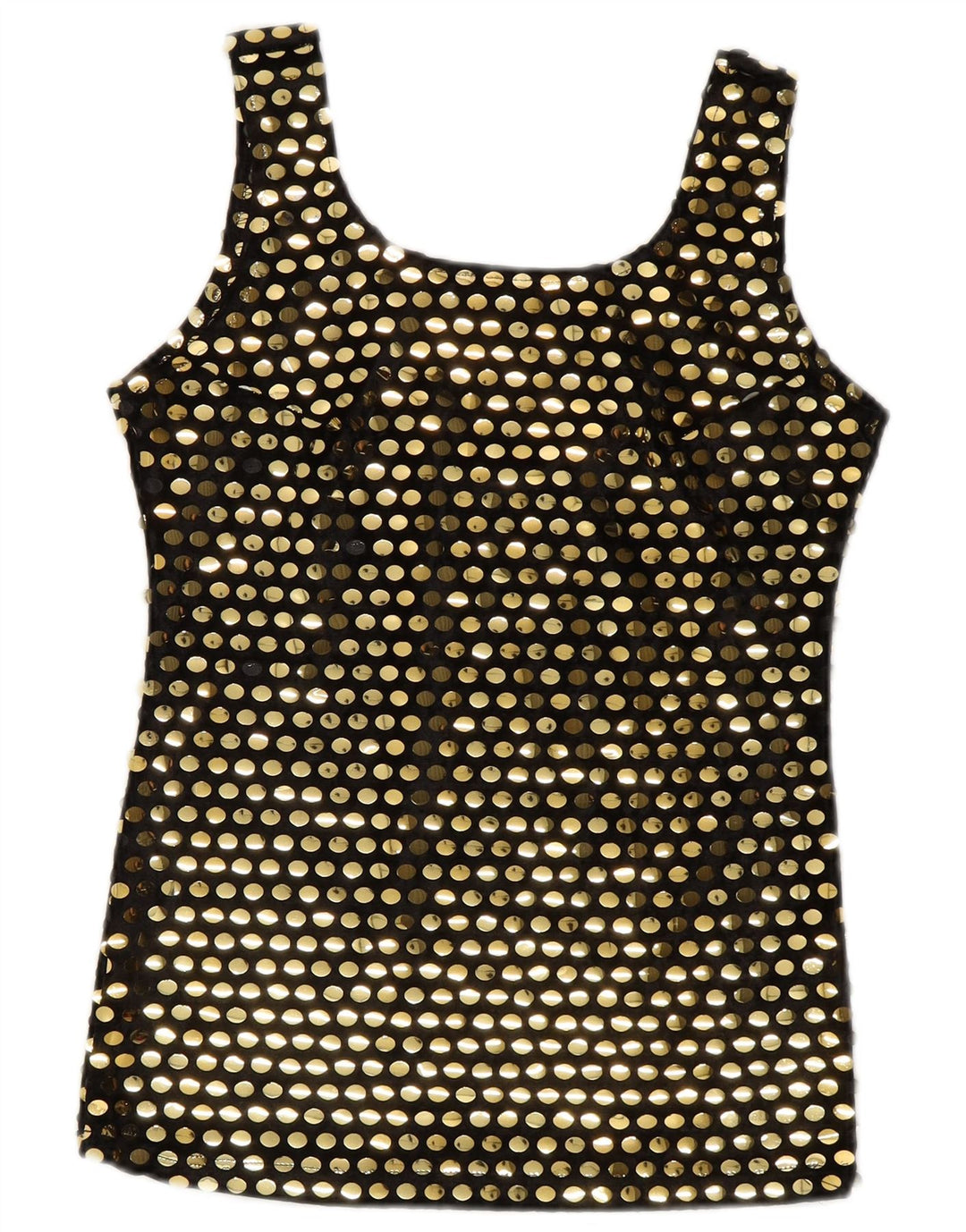 Vintage Damen Ärmelloses Blusentop UK 10 Small Schwarz Polyester