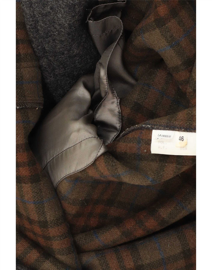 Vintage Herren Dufflecoat IT 46 Kleine grau gefleckte Wolle