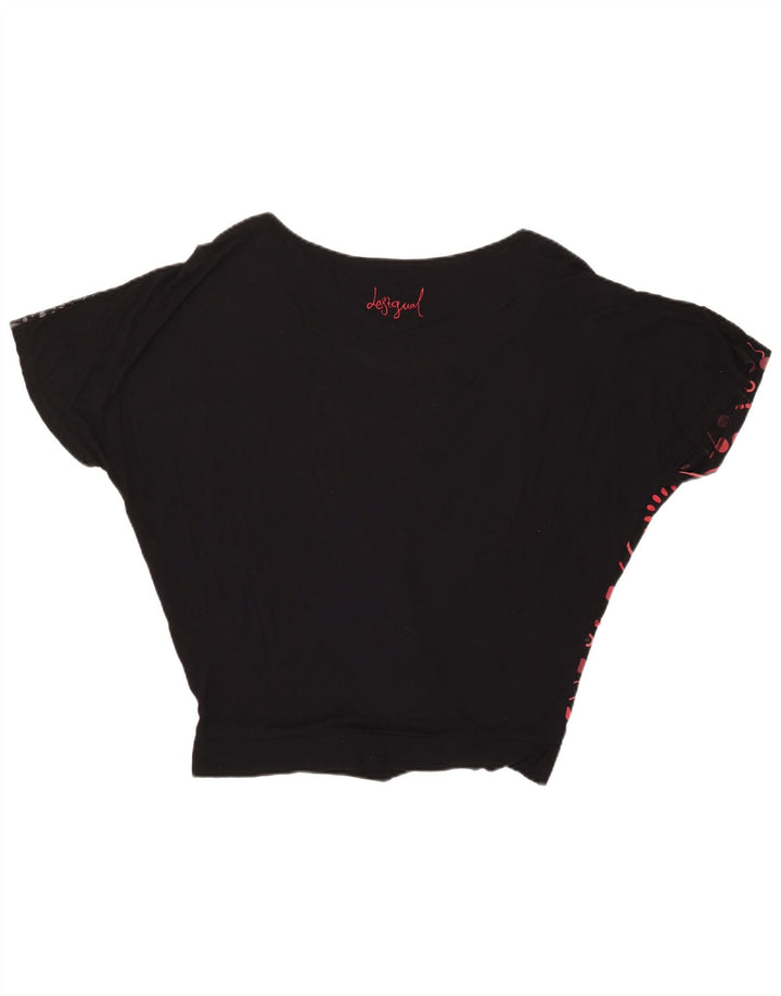 Desigual Damen Übergroßes grafisches Blusenoberteil UK 14 Mittelschwarz Geometrisch