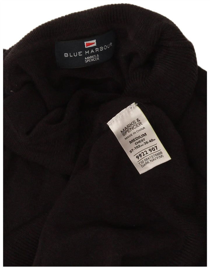 Marks & Spencer Herren Blue Harbor Rollkragenpullover Pullover Mittelschwarz