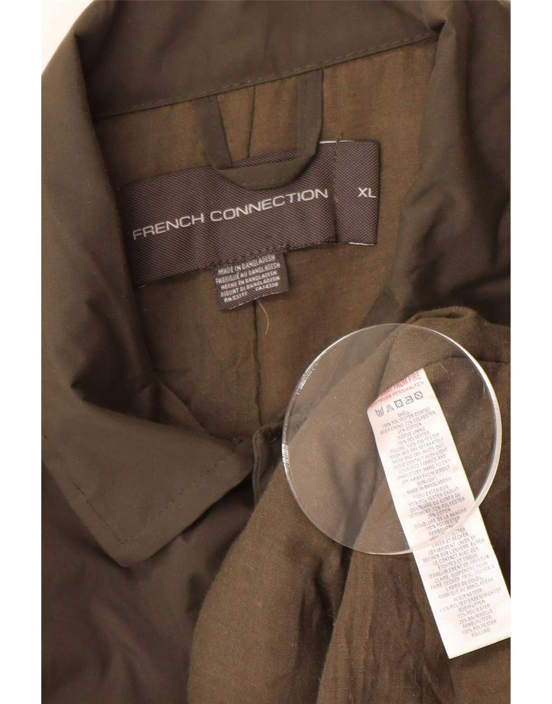 French Connection Herrenmantel UK 42 XL Khaki Polyester
