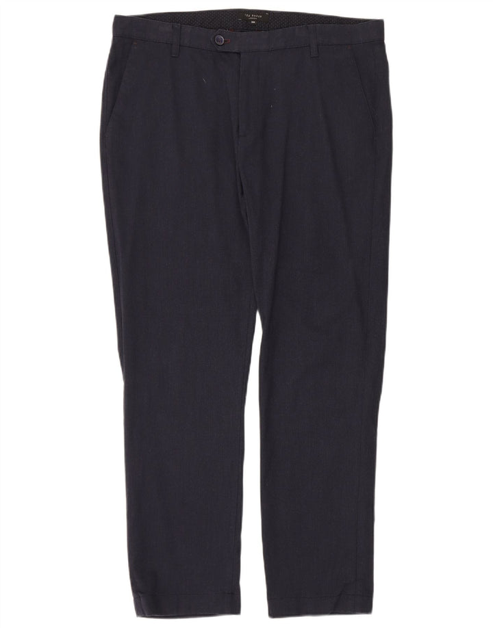 Ted Baker Slim-Anzughose für Herren, W36, L30, marineblau, Baumwolle