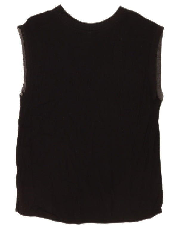 PEPE Jeans Damen Weste Top UK 10 Small Schwarz Viskose