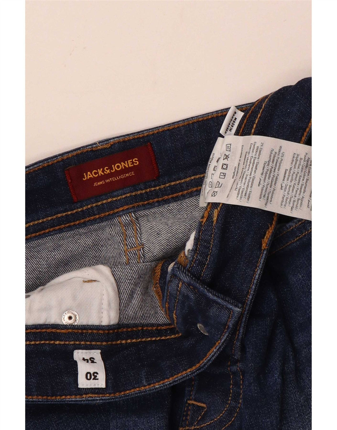 Jack & Jones Herren Slim Jeans W30 L34 Blaue Baumwolle
