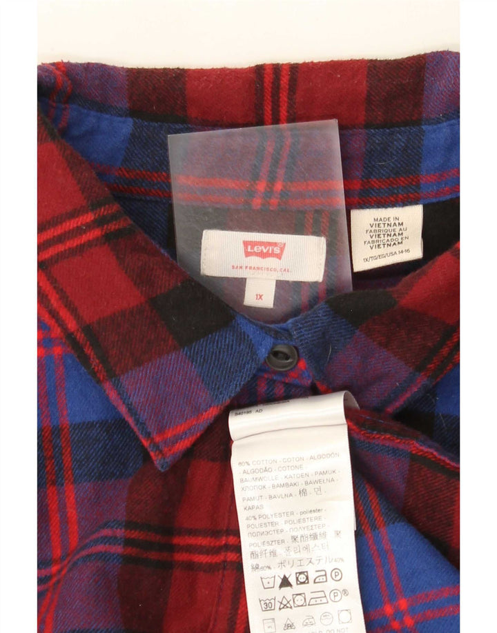 Levi's Damen-Flanellhemd, UK 18, XL, rot kariert, Baumwolle